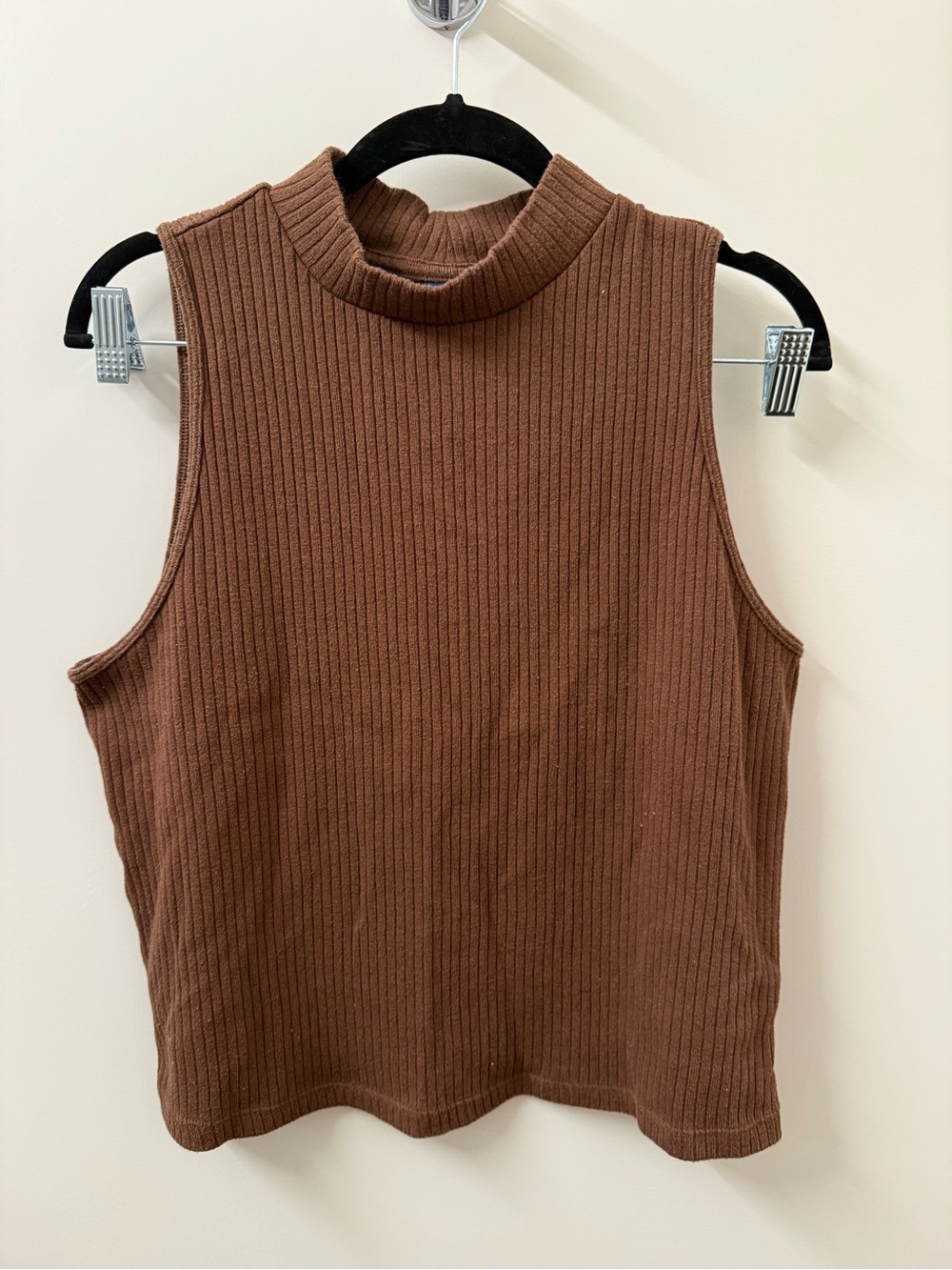 Old Navy Ribbed Sleeveless Mock Neck Tank - Brown